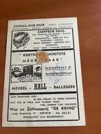 Filmster Tony Curtis-Cinema Wit Huis-Kortrijk -Jaren 50/60, Verzamelen, Verzenden, Gebruikt, Film, Foto of Kaart