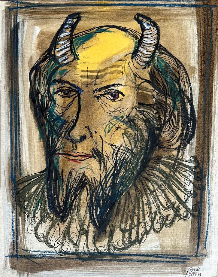 RUDI PILLEN - Portret - Blankenberge, Antiek en Kunst, Kunst | Schilderijen | Abstract, Ophalen of Verzenden