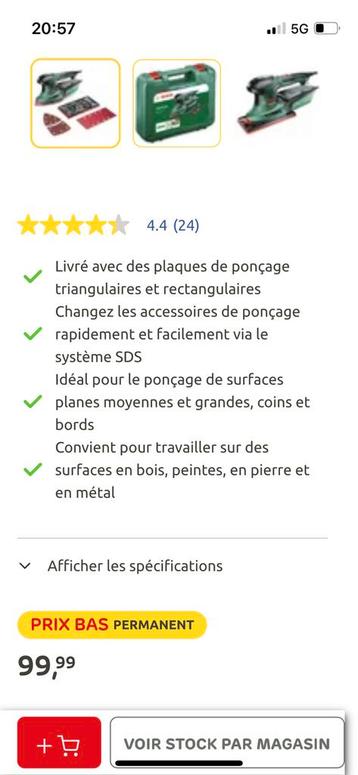 Ponceuse Bosh, Enlèvement