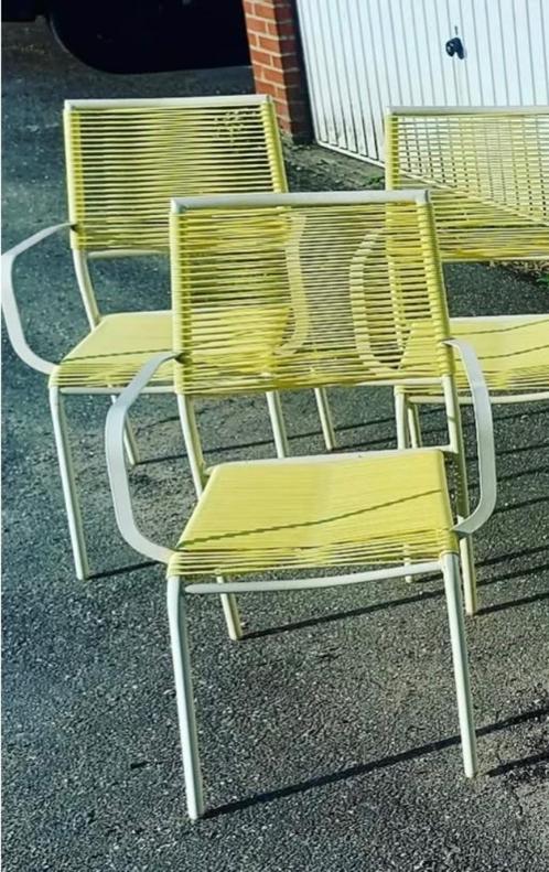 Vintage terrasstoel, stukprijs, Tuin en Terras, Tuinstoelen, Stapelbaar, Ophalen