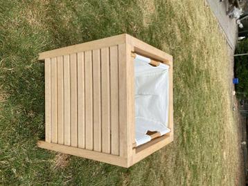 Coffre à linge, Maison & Meubles, Accessoires pour la Maison | Coffres, Teck, Enlèvement, Utilisé, Moins de 50 cm