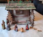 Antieke kerststal met 12 beeldjes 1960 Marolin, Ophalen, Gebruikt