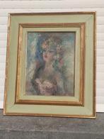 huile sur toile femme signe dazza, Ophalen of Verzenden