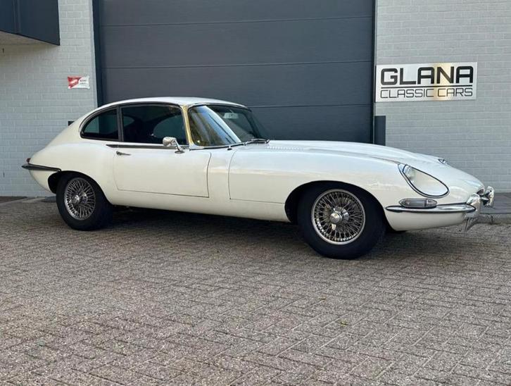Jaguar E-type 2+2, Auto's, Jaguar, Particulier, E-Type, Benzine, Coupé, 3 deurs, Handgeschakeld, Wit, Zwart, Leder, Ophalen