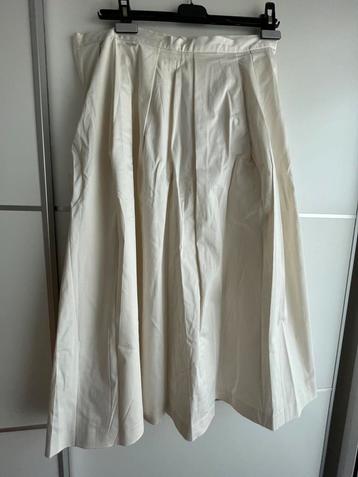 Witte plooirok, Enlèvement, Neuf, Taille 42/44 (L), Sous le genou