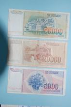 YOUGOSLAVIE : 5000/20000/50000 dinars, Envoi, Yougoslavie, Série
