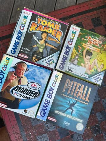 Lot de 4 jeux Game Boy Color en boîte – Tomb Raider, Pitfal. beschikbaar voor biedingen