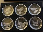 Set van 6 Val Saint Lambert onderzetters vogels, Antiek en Kunst, Antiek | Glaswerk en Kristal, Ophalen
