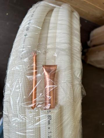 Halcor geïsoleerde koelleiding 2 maten 20mt per rol beschikbaar voor biedingen