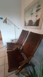 Fauteuil pliant (Angel I. Pazmino) en cuir repoussé, Moins de 75 cm, Enlèvement, Utilisé, Baroque