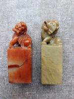 Pierre chinoise shoushan, 7 cm, 1 rouge et 1 verte, Antiquités & Art, Antiquités | Objets religieux, Enlèvement ou Envoi