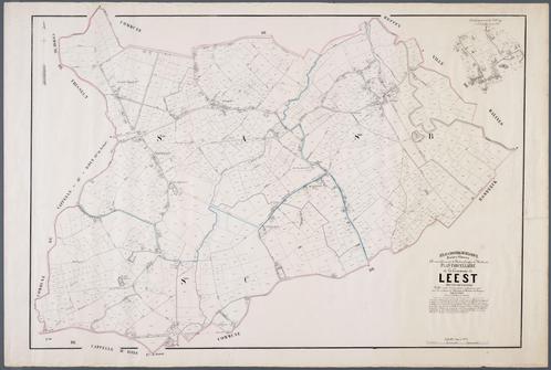 Popp kaart Ecaussines-Lalaing Dour Edingen = Enghien Erbaut, Antiek en Kunst, Kunst | Litho's en Zeefdrukken, Ophalen of Verzenden
