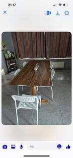 Houten tafel massief, Tuin en Terras, Ophalen, Zo goed als nieuw
