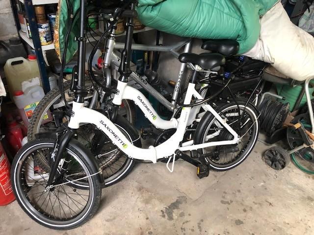 2  SAXONETTE  ELECTRISCHE  VOUWFIETSEN, Fietsen en Brommers, Fietsen | Vouwfietsen, Zo goed als nieuw, Overige merken, 16 tot 18 inch