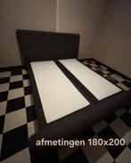 Boxspring 180cm op 200cm, Gris, Enlèvement, Utilisé, 180 cm