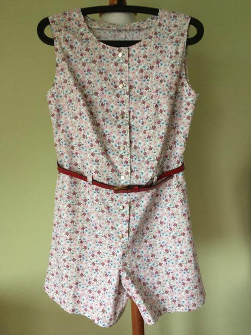 Jumpshort in gebloemd katoen, maat S, Kleding | Dames, Jumpsuits, Nieuw, Maat 36 (S), Roze, Ophalen of Verzenden