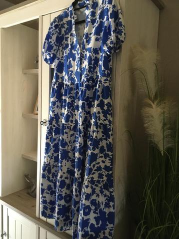 Nieuw kleedje in kobaltblauw / wit Mt: M, Kleding | Dames, Maat 38/40 (M), Blauw, Nieuw, Ophalen of Verzenden