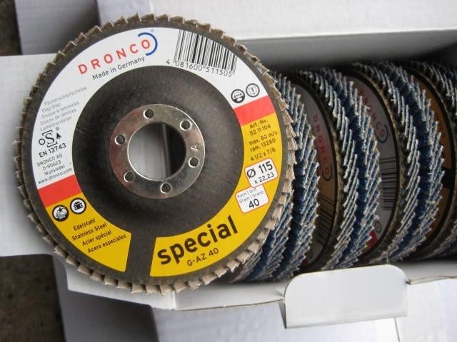 Meules à lamelles DRONCO diamètre 115 MM grain 40, Bricolage & Construction, Outillage | Meuleuses, Neuf, Meuleuse d'angle, Enlèvement ou Envoi