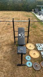 Bench met 82kg gewichten, Sport en Fitness, Ophalen, Gebruikt