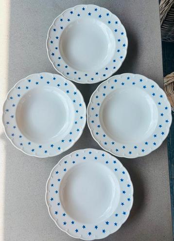 Set de 4 assiettes creuses étoilées Boch La Louvière ️, Enlèvement ou Envoi