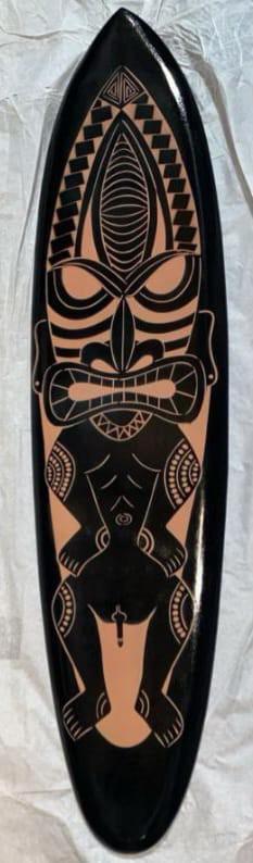 plaque murale Tiki 50 cm en bois d albesia  beschikbaar voor biedingen