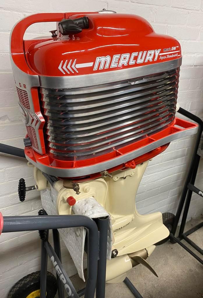 Mercury Mark 58 buitenboordmotor 1958 - gerestaureerd, Watersport en Boten, Buiten- en Binnenboordmotoren, Zo goed als nieuw, Benzine