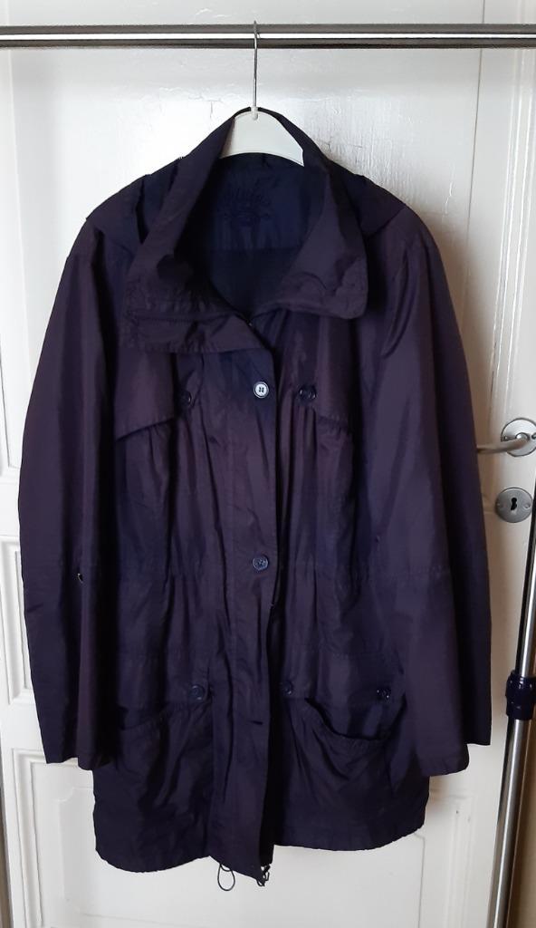 dames regenjas met kap maat: 54, Kleding | Dames, Jassen | Winter, Gedragen, Maat 46/48 (XL) of groter, Blauw, Ophalen