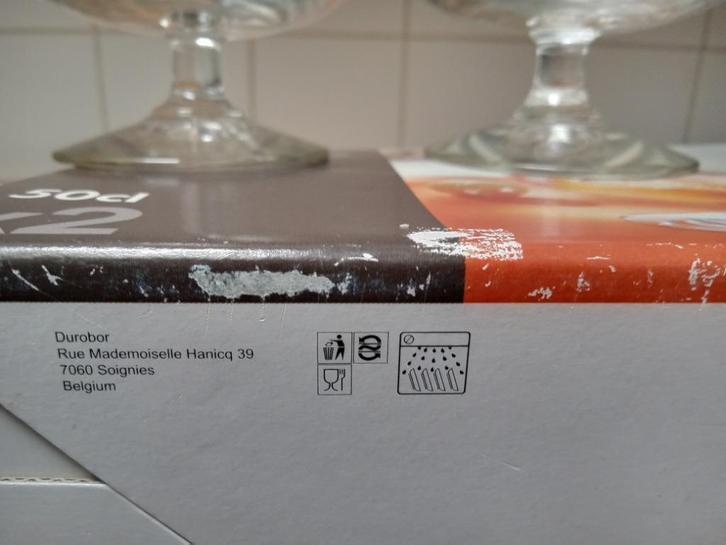 DUROBOR  2 cognac / digestief glazen  retro  ORIGINELE DOOS, Antiek en Kunst, Antiek | Servies compleet, Ophalen of Verzenden