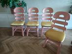 Hippe set Spaanse Brutalist Fishbone eetkamerstoelen, Ophalen, Hout, Overige kleuren, Spanish Brutalist Fishbone Chairs vintage design