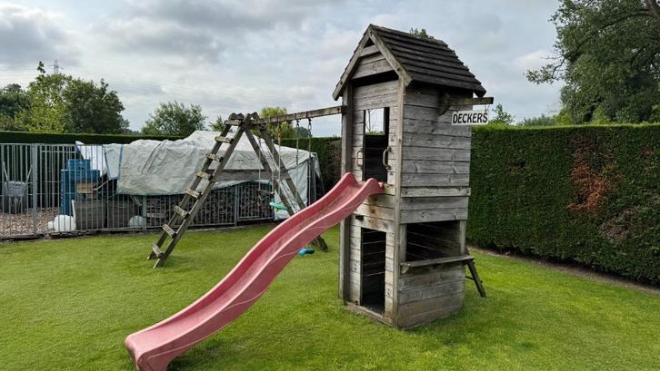 tuinspeelgoed schommel klimrek, Kinderen en Baby's, Speelgoed | Buiten | Speelhuisjes, Gebruikt, Hout, Ophalen of Verzenden