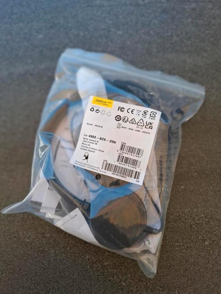 Jabra Evolve 20 mono UC, Audio, Tv en Foto, Hoofdtelefoons, Zo goed als nieuw, Op oor (supra aural), Overige merken, Ophalen of Verzenden