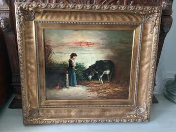 *A. DELOBBE  (1835) -Prachtig groot schilderij -Zie BENEZIT beschikbaar voor biedingen