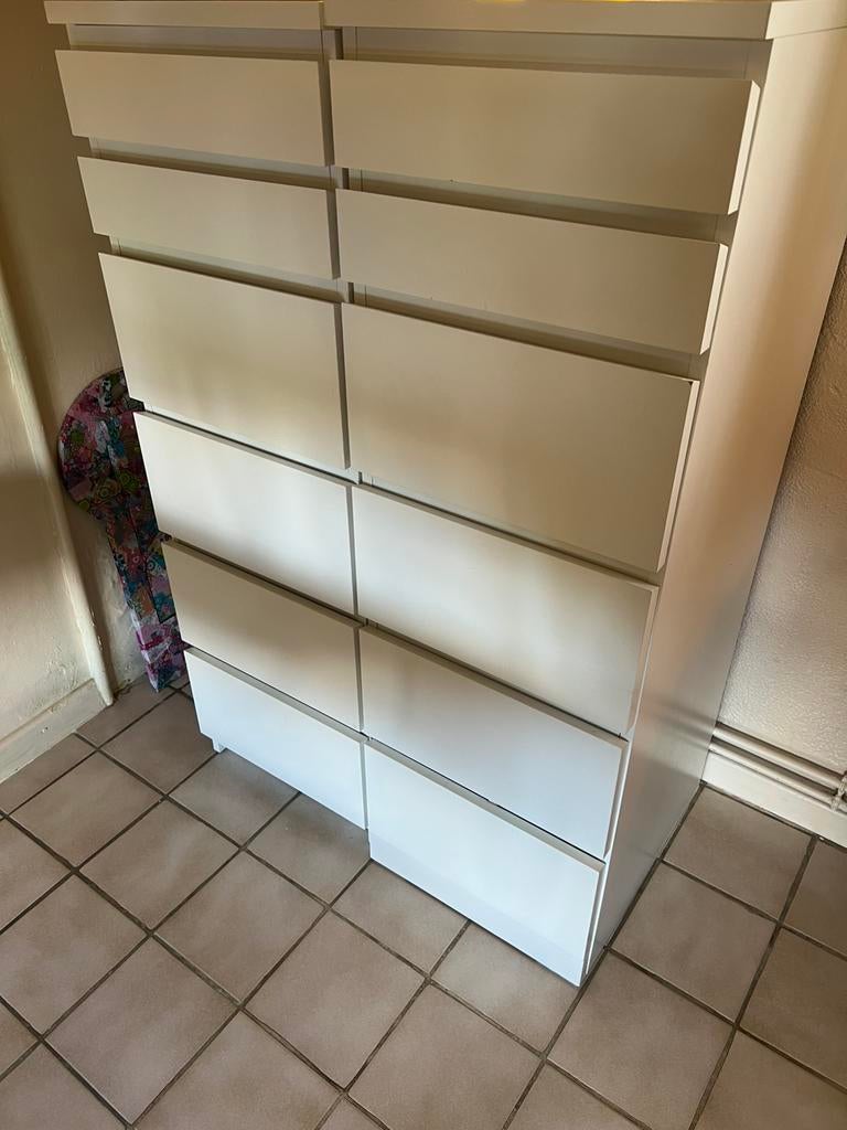 MALM - commode 6 tiroirs - 40 x 123 cm, Maison & Meubles, 5 tiroirs ou plus, Enlèvement, Utilisé