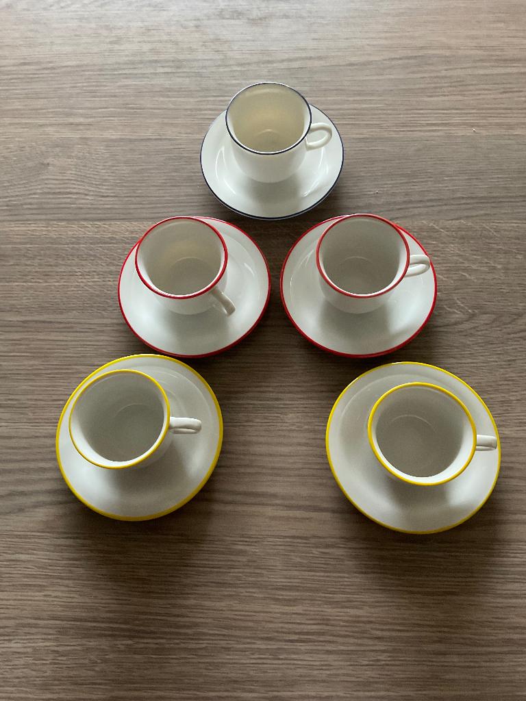 Vaisselle espresso vintage 5 pièces, Antiquités & Art, Enlèvement