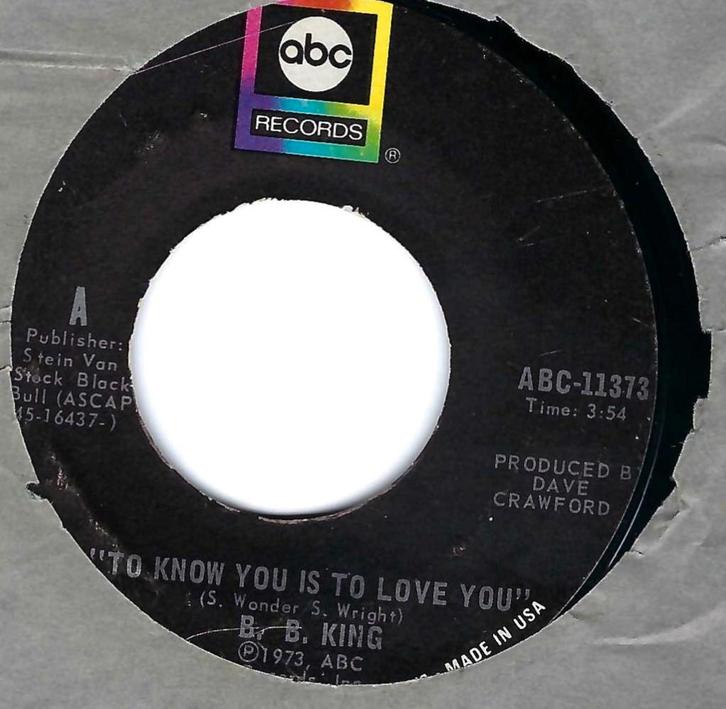 Electric Blues 45: B. B. King – To Know You Is To Love You, CD & DVD, Vinyles Singles, Utilisé, Single, Jazz et Blues, 7 pouces