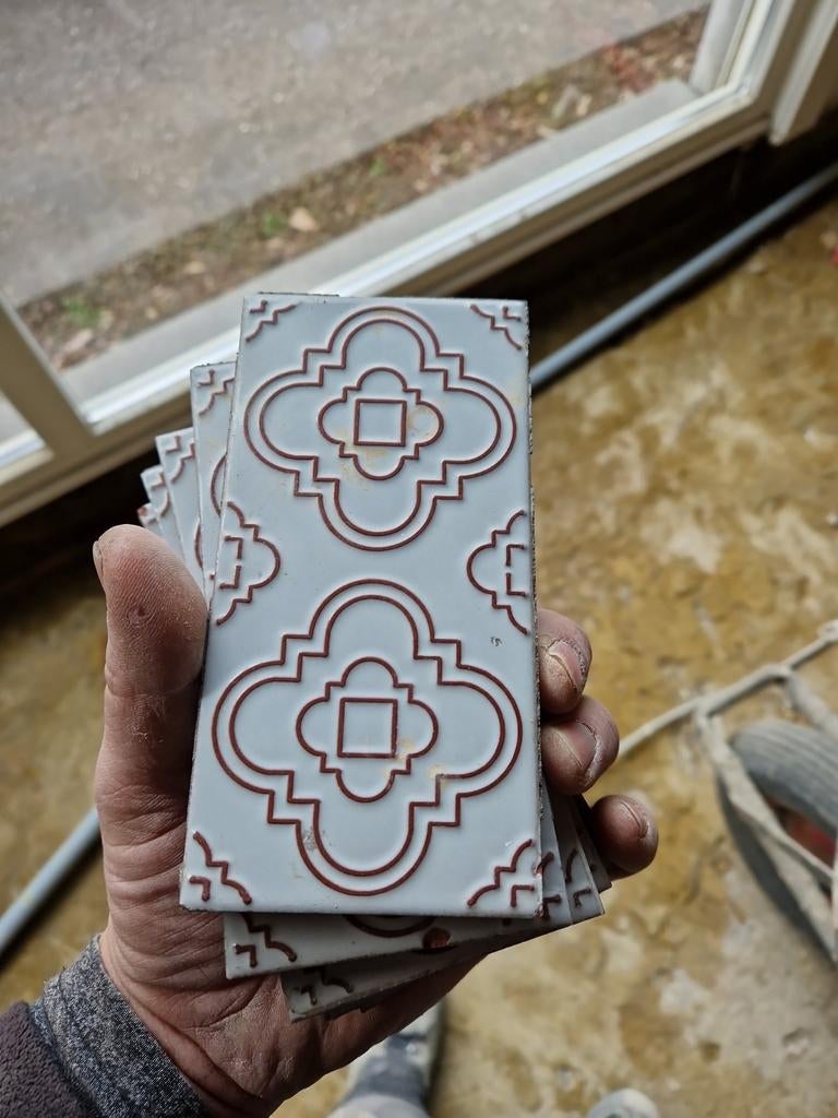 Oude tegels, Doe-het-zelf en Bouw, Tegels, Gebruikt, Vloertegels, Keramiek, Minder dan 20 cm, Minder dan 20 cm, Minder dan 5 m²