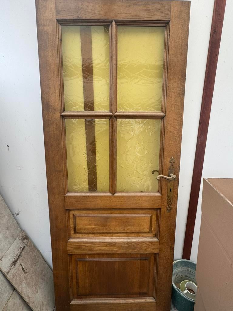 Voleiken binnendeur met glas partij, Enlèvement, Comme neuf, Verre, Porte intérieure