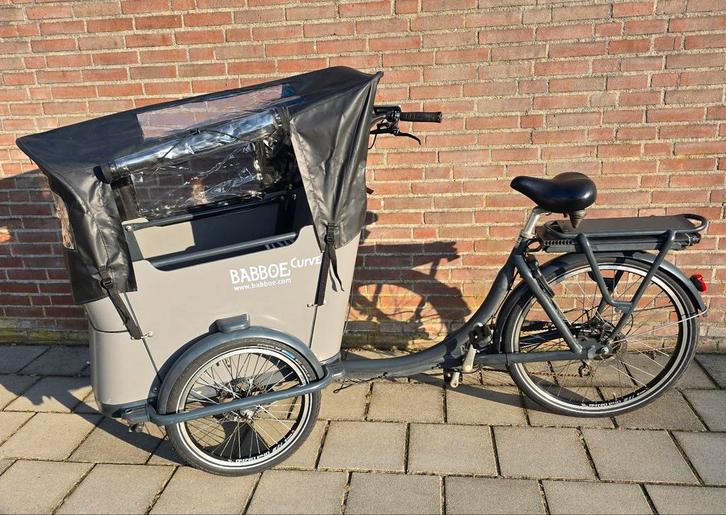 Elektrische bakfiets,  BABBOE CURVE, Fietsen en Brommers, Fietsen | Bakfietsen, Huif, Ophalen