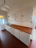 Cuisine retro/vintage blanche - plan de travail en bois, Maison & Meubles, Cuisine | Cuisines complètes, Bois, Enlèvement, Utilisé