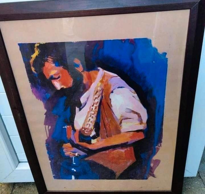 Magnifique aquarelle du musicien Eric Clapton, Antiquités & Art, Art | Peinture | Classique, Envoi