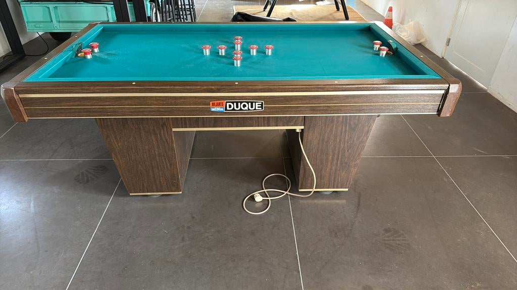 Biljart duque wedstrijdtafel met verrijdtafel, Sports & Fitness, Billards & Billards américains, Enlèvement, Comme neuf