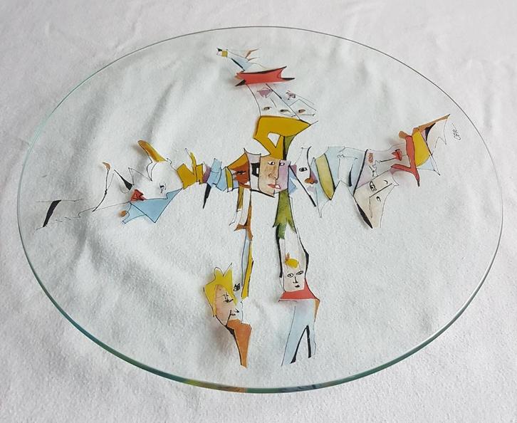 Bol en verre, design coloré, signé, Maison & Meubles, Accessoires pour la Maison | Plataux & Paniers, Comme neuf, Balance, Rond