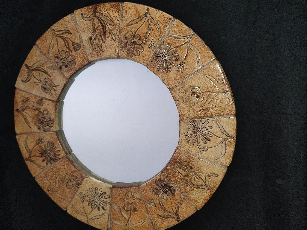 Raymonde Leduc ( Vallauris) vintage keramiek spiegel, Ophalen of Verzenden