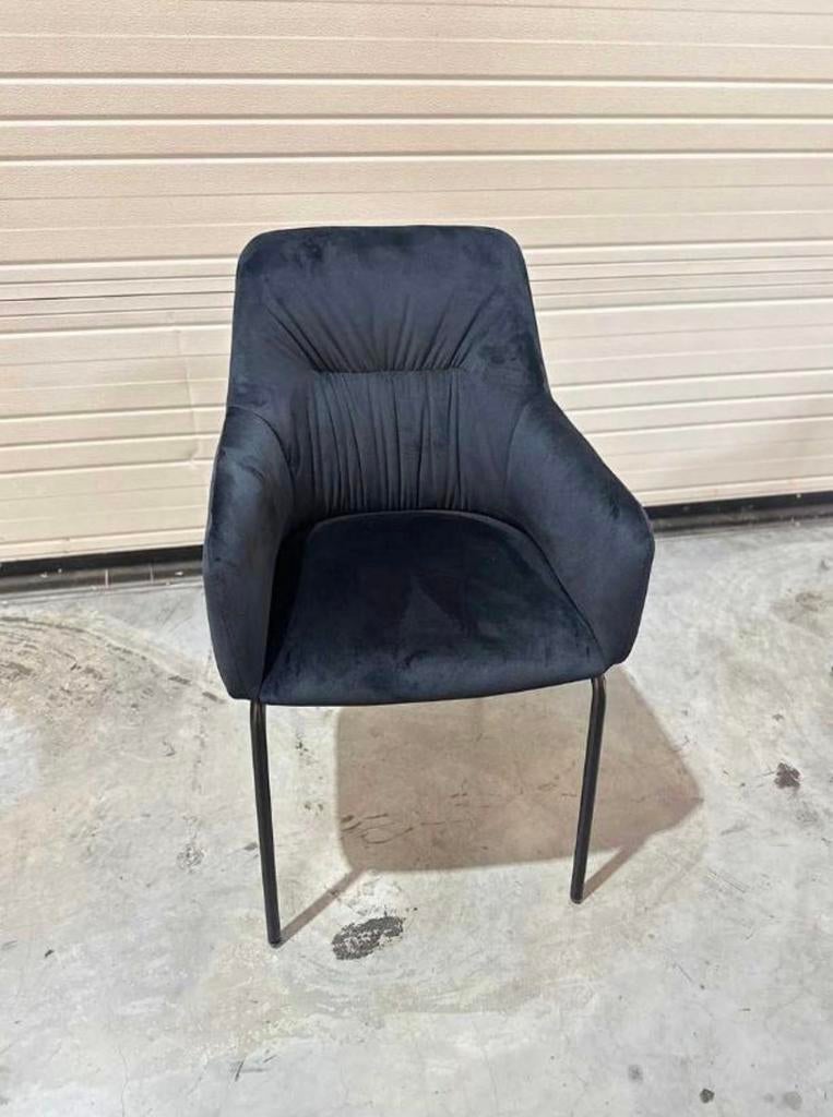 Eetkamerstoelen zwart velvet (6stuks), Maison & Meubles, Chaises, Comme neuf, Noir, Enlèvement ou Envoi