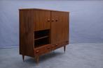 Mid century palissander highboard, Ophalen, Gebruikt, Met deur(en), 100 tot 150 cm