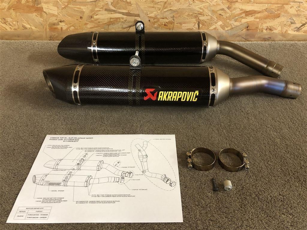 Akrapovic Carbon uitlaten Yamaha YZF-R1 YZFR1 R1 2007 2008, Motos, Enlèvement ou Envoi, Utilisé