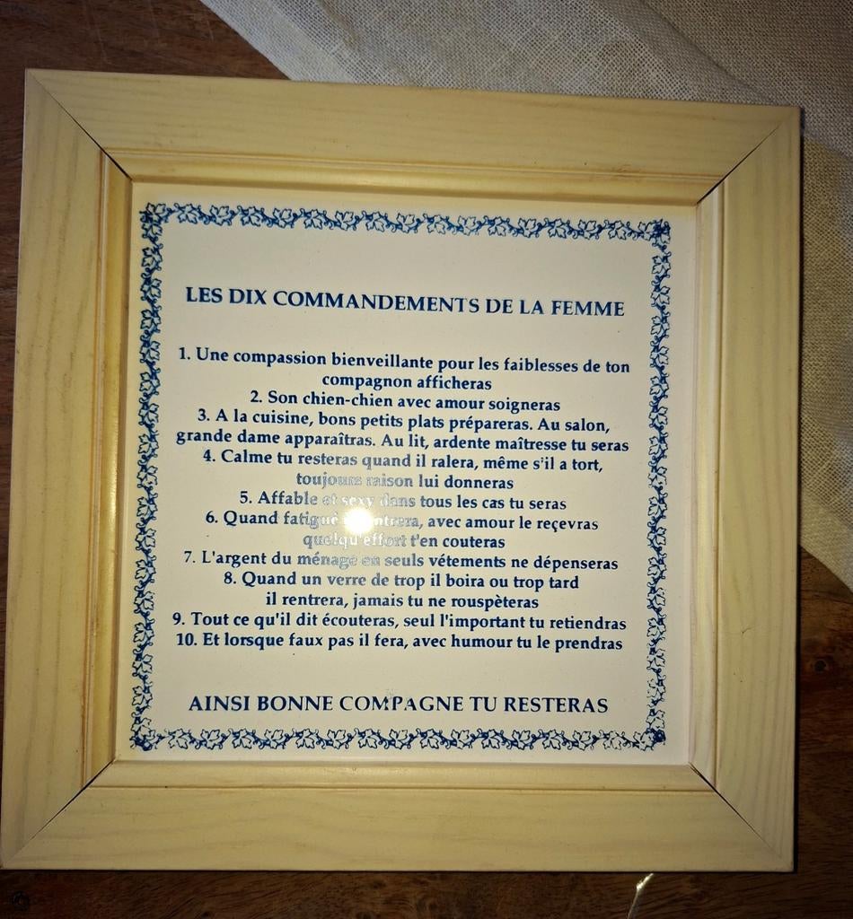 Cadre carrelage humoristique femme, Enlèvement ou Envoi