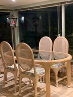 Eettafel met 6 stoelen, Huis en Inrichting, Ophalen, Zo goed als nieuw, Vijf personen of meer, Ovaal