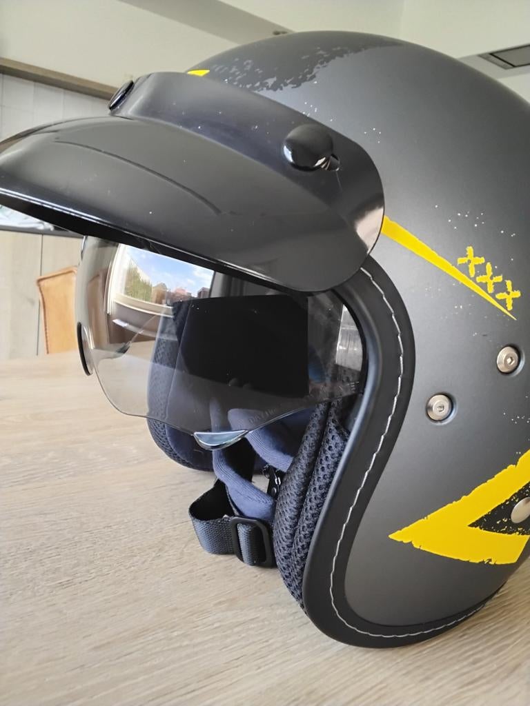 Helm HJC maat XL met uitschuifbare bril, Motoren, Ophalen, XL, HJC