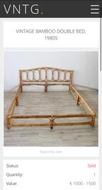 Vintage bamboo bed 2 personen, Huis en Inrichting, Slaapkamer | Bedden, Ophalen, Zo goed als nieuw